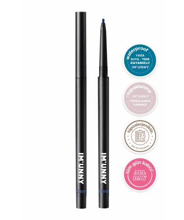 IM UNNY Waterproof and Sweat Resistant Fine Tip Night Blue Eyeliner Ultra Slim Eyeliner (#08 Night Blue)