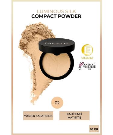 Note Cosmetics Luminous Silk Compact Powder Matte Finish Powder - 02 Natural Beige