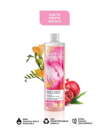 Avon Senses Sweat & Joyful Freesia and Pomegranate Scented Cream Shower Gel 500 Ml. - Buy Online on GoSupps.com