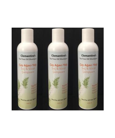 Clemantine Tea Tree Oil Hair and Body Shampoo 3 X 250 ml