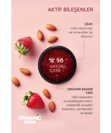 ORGANIC MIMI Body Peeling Organic Almond Oil and Strawberry Sensitive Skin Moisturizing Body Scrub 250 G - Buy Online on GoSupps.com