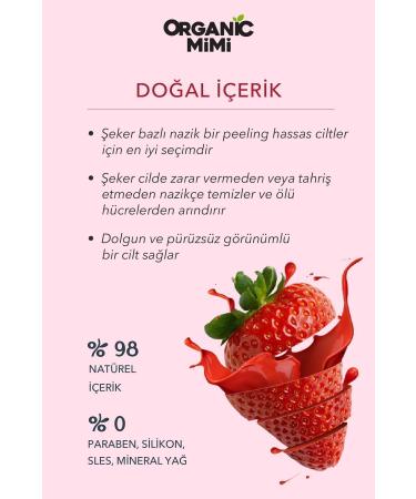 ORGANIC MIMI Body Peeling Organic Almond Oil and Strawberry Sensitive Skin Moisturizing Body Scrub 250 G - Buy Online on GoSupps.com