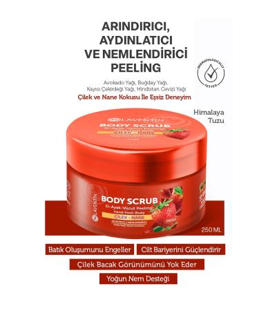 Lavender Nourishing Purifying and Moisturizing Body Scrub Strawberry - Mint 250ml (fresh)