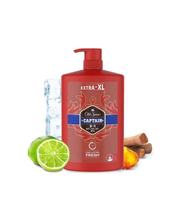 Old Spice Captain Men's Shower Gel and Shampoo 1000 ml Extra-XL - Buy Online on GoSupps.com