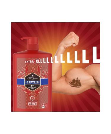 Old Spice Captain Men's Shower Gel and Shampoo 1000 ml Extra-XL - Buy Online on GoSupps.com