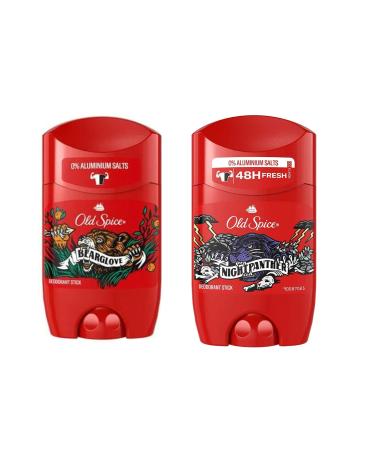 Old Spice Night Panther Deodorant Stick for Men 50 ml + Bearglove Deodorant Stick for Men 50 ml