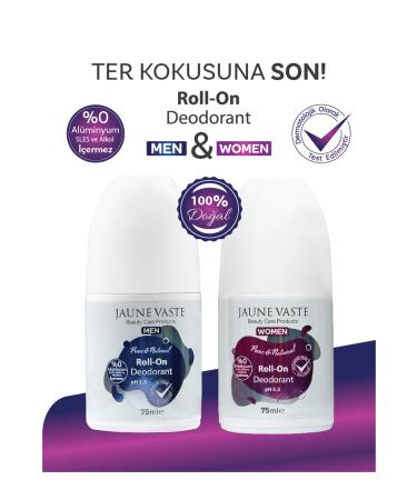 Jaune Vaste Natural Roll On Women 75 Ml + Roll On Men 75 Ml Does Not Contain Aluminum Sles
