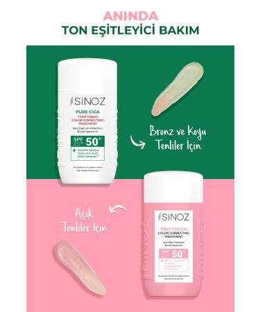 Sinoz Pure Cica Instant Tone Equalizing and Repairing Face Care Cream - New Generation Mineral Sun Filter Spf50 - Buy Online on GoSupps.com