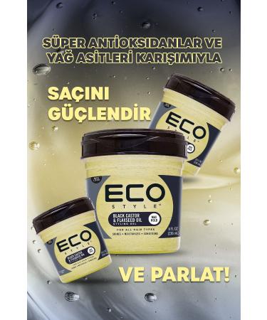 ECO Style Black Castor Oil & Linseed Oil Hair Styling Gel 236ml Black Castor Oil Styling Gel - Buy Online on GoSupps.com