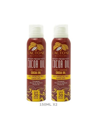 L'ACTONE Fast Tanning Cocoa Oil Spf30 Set of 2 150 ml / Fast Tanning Cocoa Oil Vitamin E