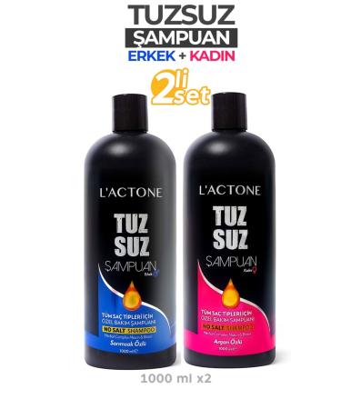 L'ACTONE Salt-Free Shampoo Women & Men Set of 2 1000 ml / No Salt Shampoo