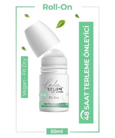 Lady Storm Women's Roll On Vegan Anti-Perspirant Fit Dry 50 ml
