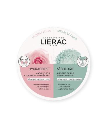Lierac Duo Mask Hydragenist Sebologie Instant Moisturizing Peeling Mask 2x6 ml