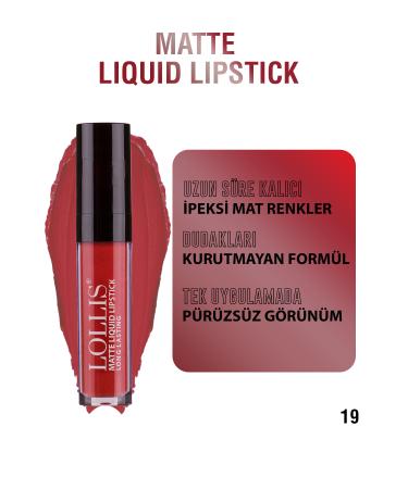 Lollis Matte Liquid Lipstick 19 / Matte Liquid Lipstick 19 - Buy Online on GoSupps.com
