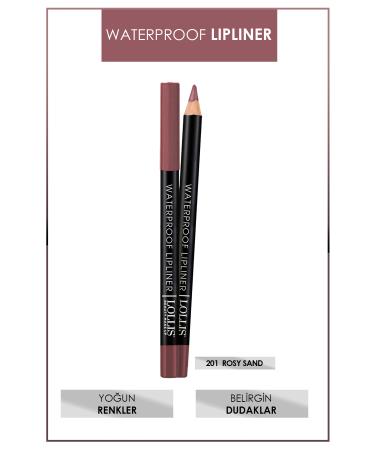 Lollis Waterproof Lipliner 201 Rosy Sans / Waterproof Lip Pencil 201 Rosy Sans