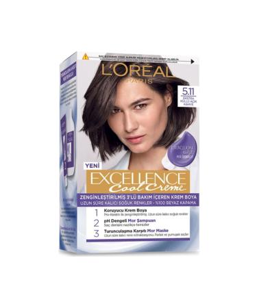 L'Oreal Paris L'or al Paris Excellence Cool Creme Hair Dye 5.11 Extra Ash Light Brown - Buy Online on GoSupps.com