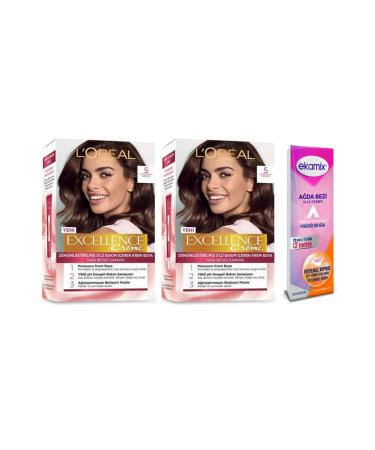 L'Oreal Paris Excellence Creme Paint 2 Pieces 5 Brown