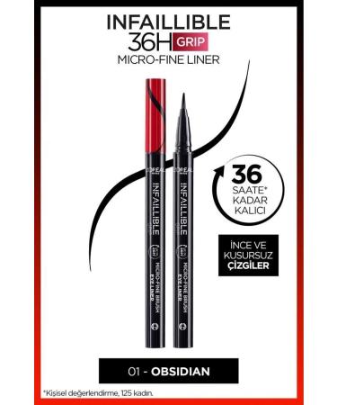 L'Oreal Paris L'oreal Paris Infaillible 36h Grip Micro Fine Eyeliner 01 Obsidian - Black