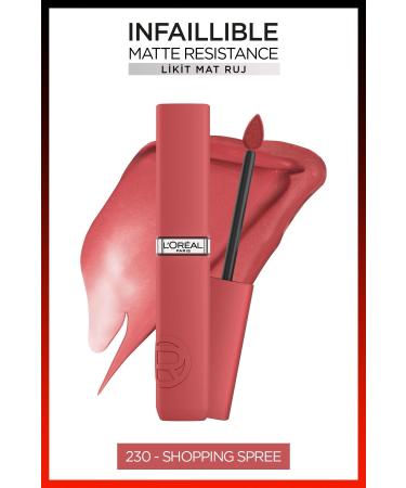 L'Oreal Paris Infaillible Matte Resistance Liquid Matte Lipstick - 230 Shopping Spree