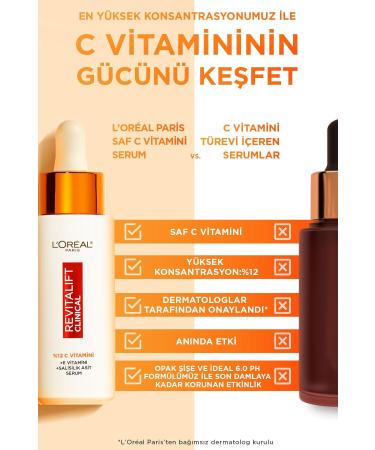L'Oreal Paris Revitalift Clinical Pure Vitamin C Brightening Serum 30 ml 2 Pieces - Buy Online on GoSupps.com