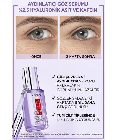 L'Oreal Paris Revitalift Filler Brightening Eye Serum 20ml & Hydra Moisture Plumping Serum 150ml - Buy Online on GoSupps.com