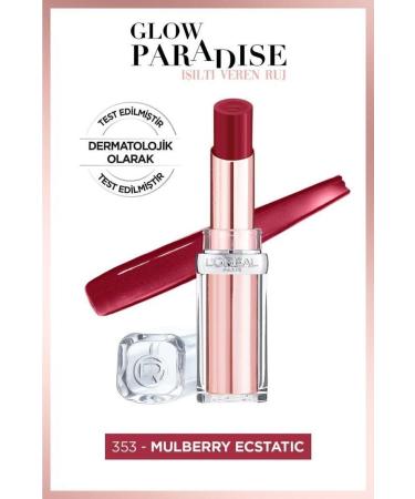 L'Oreal Paris Glow Paradise Balm-in-lipstick - Shimmering Burgundy Lipstick 353 Mulberry Ecstatic