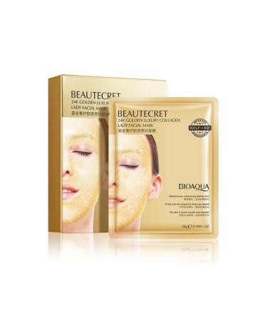 BIOAQUA Cleopatra 24k Gold and Collagen Care Masks Set of 4 28 gr X 4 Pieces