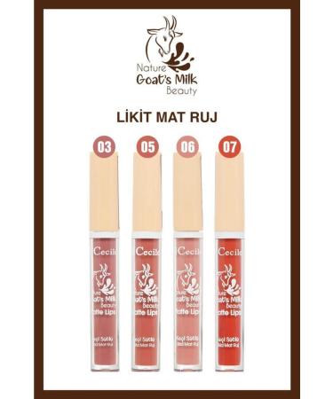 Cecile Goat Milk Matte Lips 03 05 06 07
