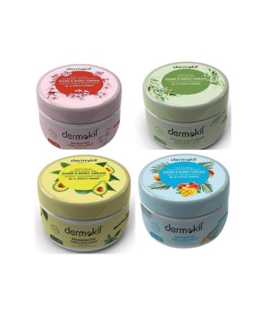 Dermokil DERMOKIL Avocado Cherry Blossom Mango Essence Olive Oil Hand and Body Cream 250 ml Set of 4