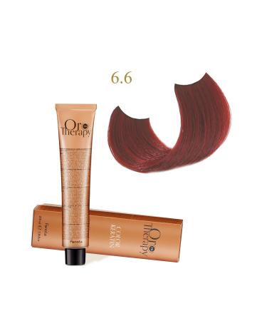 Fanola Oro Therapy 24k Color Keratin With Gold & Argan Oil 100ml (ammonia Free) 6.6 Dark Blonde Red