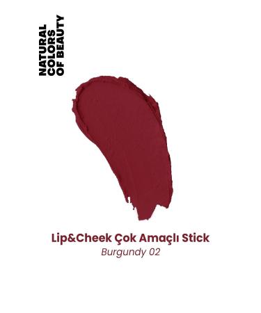 Bade Natural Lip & Cheek Burgundy 02 Multi-Purpose Stick 0 Natural - Buy Online on GoSupps.com