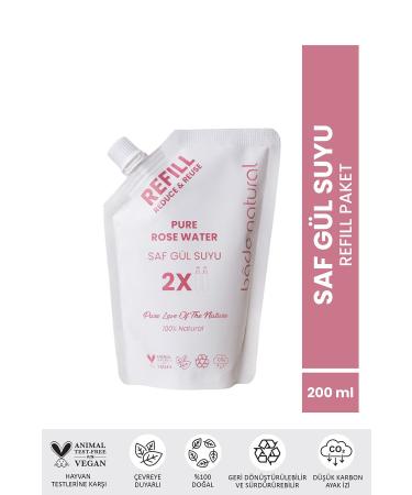 Bade Natural Rose Water Pore Tightening Brightening and Purifying Tonic Refill 200 Ml 0 Natural and Pure
