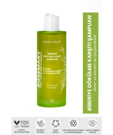 Bade Natural Rosemary Shampoo Anti-Hair Loss Biotin Keratin and Collagen Complex 200 ml