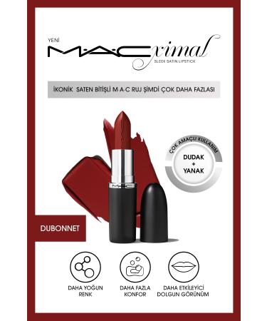 Mac Intense Color Full Look Satin Finish Lip and Cheek Lipstick-DUBONNET 3.5GM KEYO465
