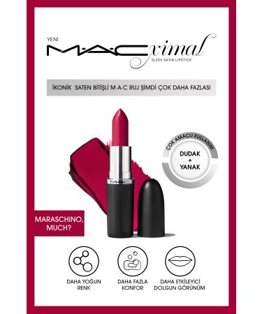 Mac Lipstick with a Nourishing Satin Finish That Gives an Impressively Plump Look-Marashcino Much 3.5g