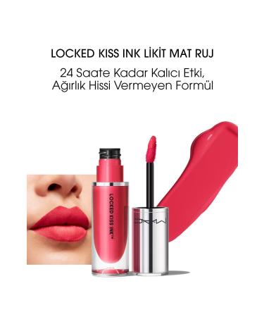 Mac MAC LOCKED K SS INK INTENSE PIGMENT 24HR LIQUID MATTE LIPSTICK - HYPERBOLE - 4ML DEMBA1601
