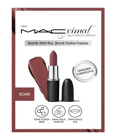 Mac M A CXIMAL Silky Matte Lipstick Moisturizing Intense Color Lipstick - Soar