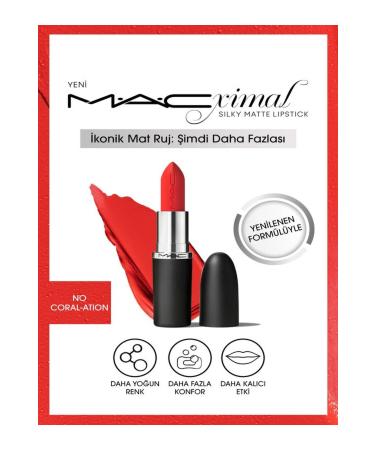 Mac M A CXIMAL Silky Matte Lipstick Moisturizing Intense Color Lipstick - No Coral-ation
