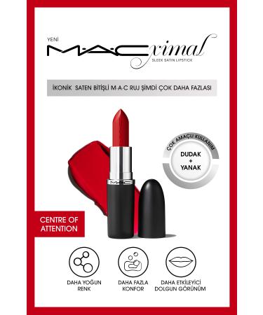 Mac Multipurpose MACximal Iconic Satin Finish Lip and Cheek Lipstick-CALL IT COZY 3.5g