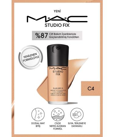 Mac RENEWED FORMULA STUDIO FIX FLUID SPF 15 MATTE FOUNDATION-C 4 30 ML..