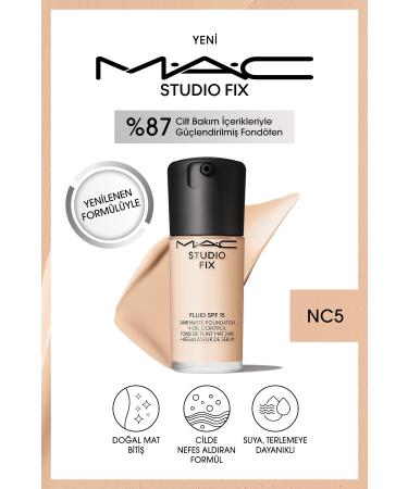 Mac RENEWED FORMULA STUDIO FIX FLUID SPF 15 MATTE FOUNDATION-NC5 30 ML PSSN3028
