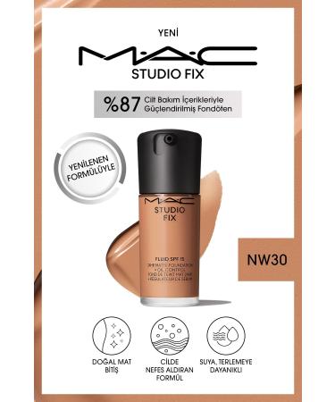 Mac RENEWED FORMULA STUDIO FIX FLUID SPF 15 MATTE FOUNDATION-NW30 30 ML PSSN3027