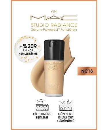 Mac Studio Radiance NC18 Powered Serum Foundation for Plump and Luminous Skin 30 ml