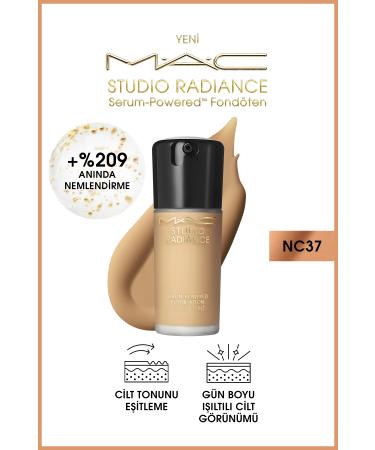 Mac Studio Radiance NC37 Powered Serum Foundation for Plump Skin 30 ml FNDTN266