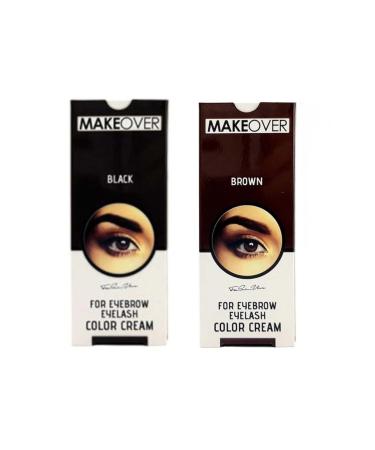 Makeover Magic Eyebrow Eyelash Dye Trial Set - Black + Brown