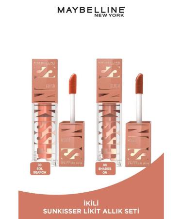 Maybelline New York Sunkisser Shimmering Liquid Blush- 03 Sol Search & 08 Shades On- Peach Tone Blush Set