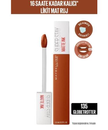 Maybelline New York Super Stay Matte Ink City Edition Likit Mat Ruj - 135 Globe-trotter
