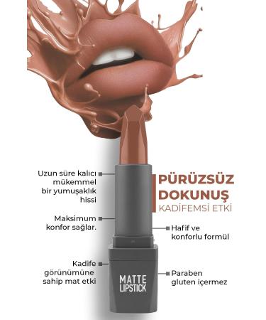 Alix Avien 404 Warm Caramel Matte Lipstick Non-Drying Smooth Touch Velvety Effect Matte Lipstick