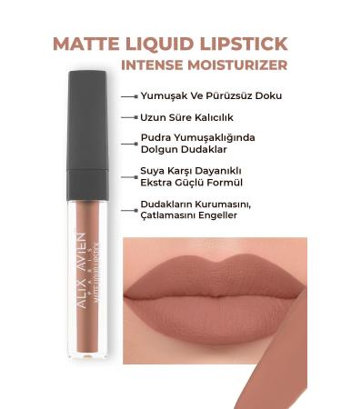 Alix Avien 501 Caramel Nude Matte Finish Liquid Lipstick - Lasting Effect Up to 8 Hours - Matte Liquid Lipstick