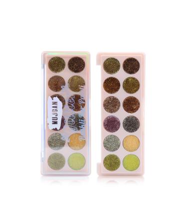 MUJGAN 12-Piece Glitter Palette Strawberry Yellow